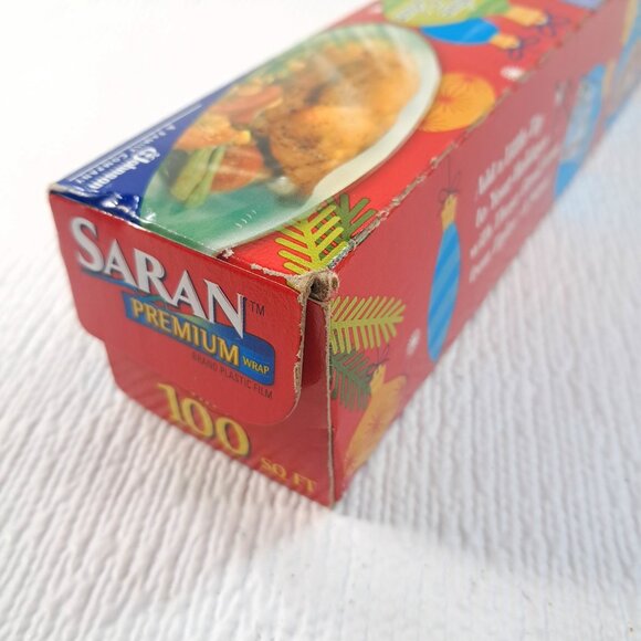 Saran Premium Wrap Festive Green plastic film cling heavy duty 2008 Vintage - Picture 10 of 11